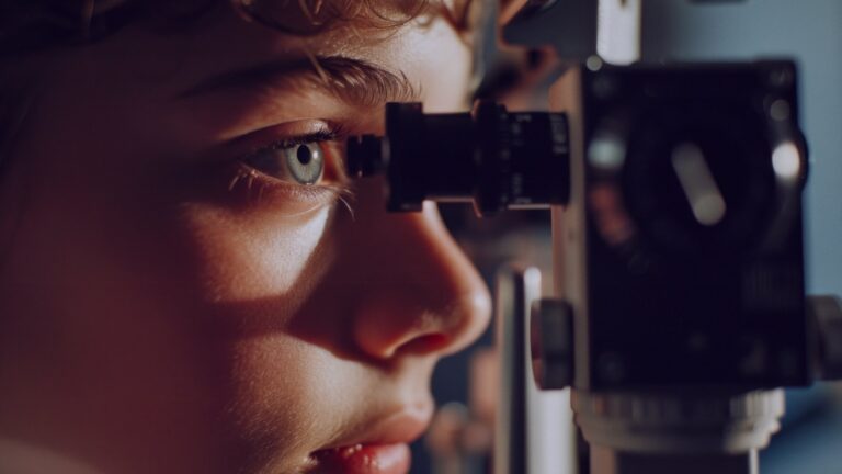 A young girl having eye checkup-Causes and Symptoms of Myopia eye disease in Kids and Youngsters- and Cornea related diseases and how Pentacam eye test helps to diagnose-eye dryness